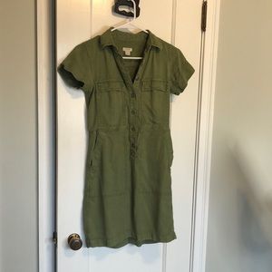JCrew Olive Cotton Dress